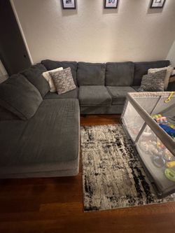Sectional couch dark grey