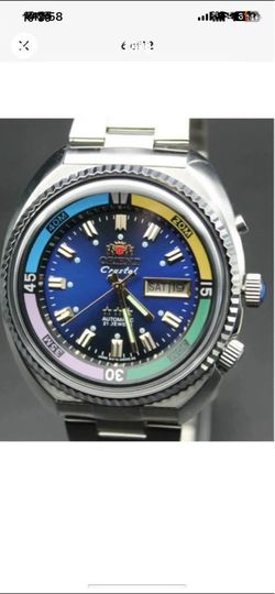 Watch orient vintage old but in new condition automatic jumbo size 45 mm KING DIVER—works good keep exactly time don’t have scratches, beautiful dial