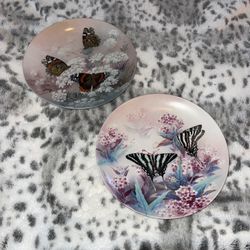 W.L. George Fine China Butterfly Plate Set 