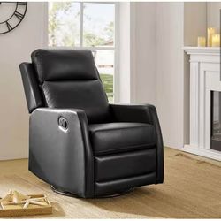 Recliner chair , Elegant , Black Rocker Recliner with Wingback H-6