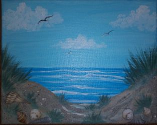 Beach scene painting