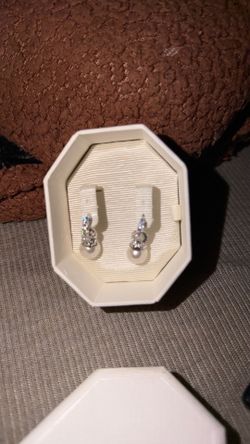 Swarovski  Matrix Rhodium Plated Round Cut Drop Earrings