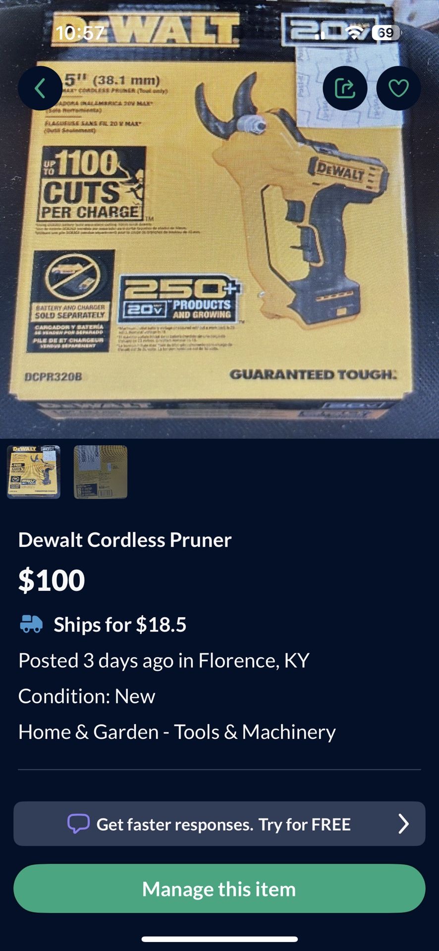 Dewalt Cordless Pruner