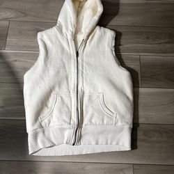 VINTAGE Speechless Girl's Hoodie Vest  largeWhite Faux Fur