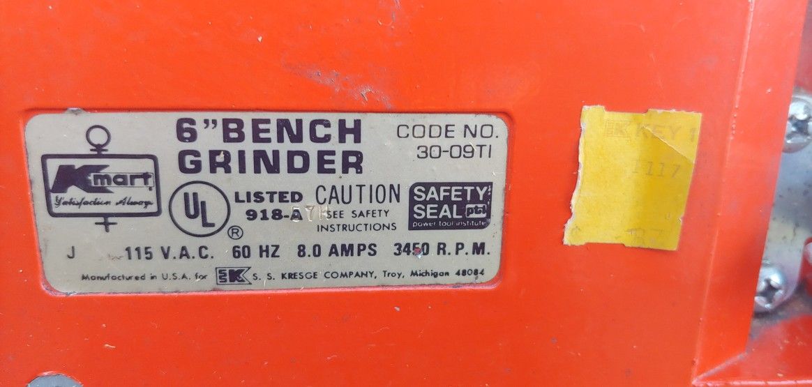 Kmart 6" bench grinder never used new condition