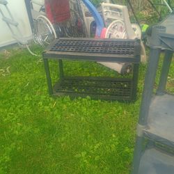 Plastic Shelf With 2 Shelves Black 