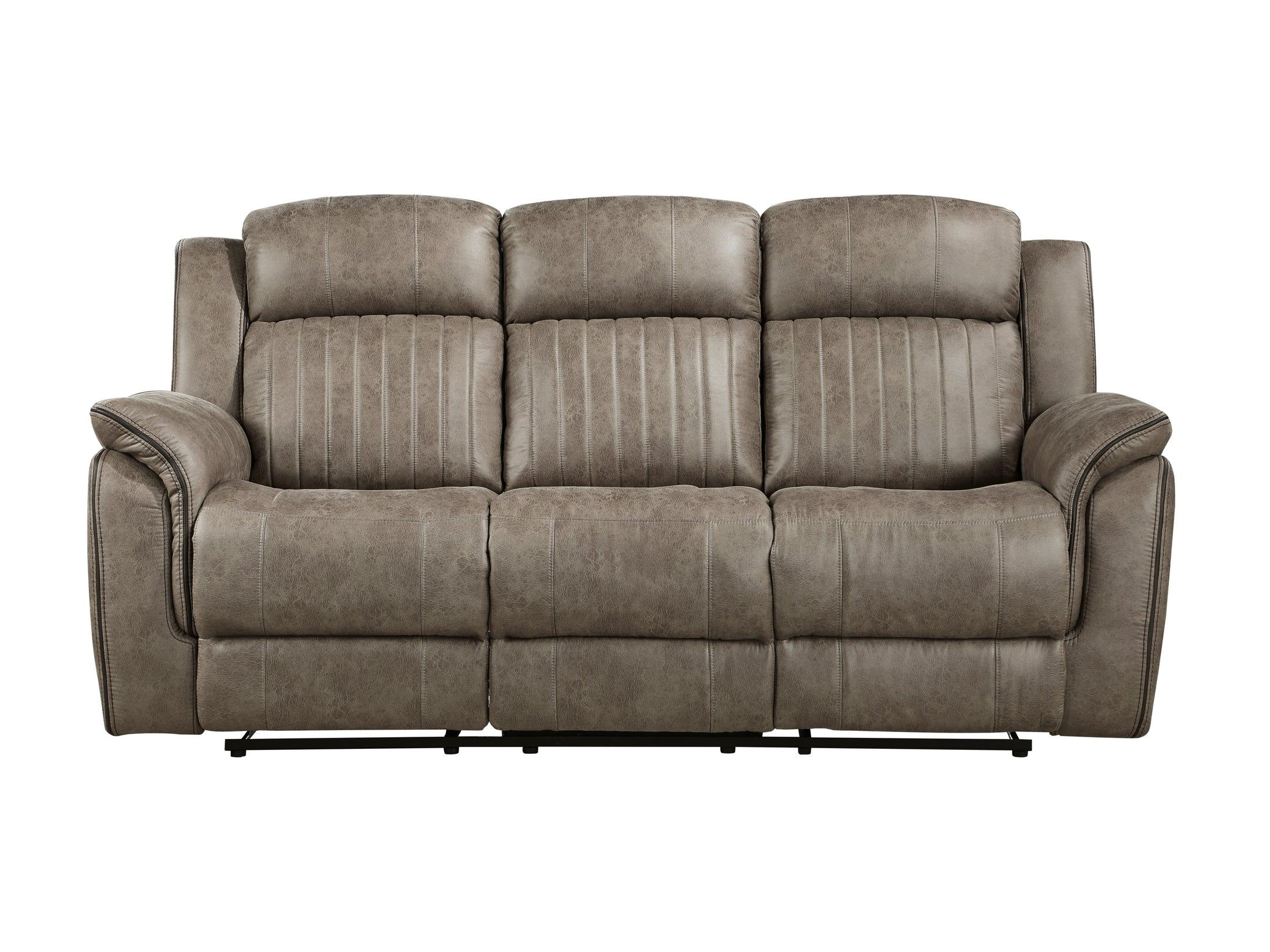 Centeroak Sandy Brown Double Reclining Sofa