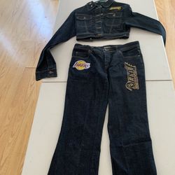 Women’s  Los Angeles Lakers Jean Set 