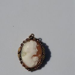 10k Cameo Broach/pendant