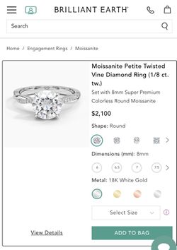 Beautiful Diamond Engagement Ring (w/lifetime Warranty) Thumbnail
