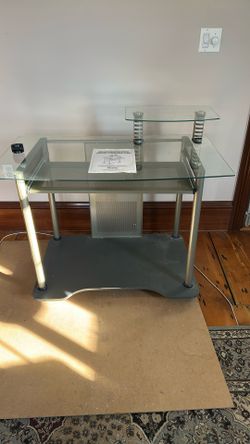 Glass Top Computer Workstation