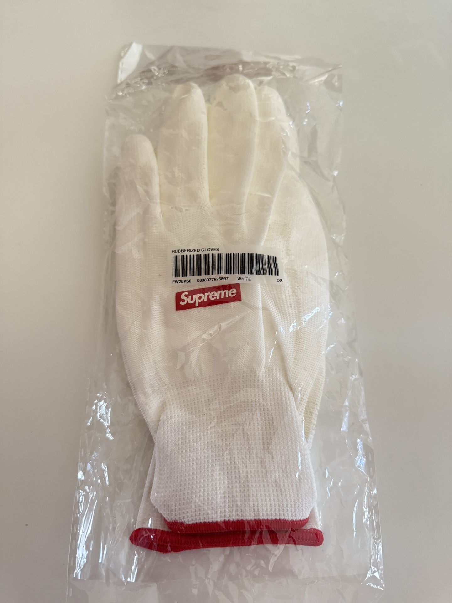 Supreme Box Logo Gloves Rubberized Gloves Fw20 White One Size OS