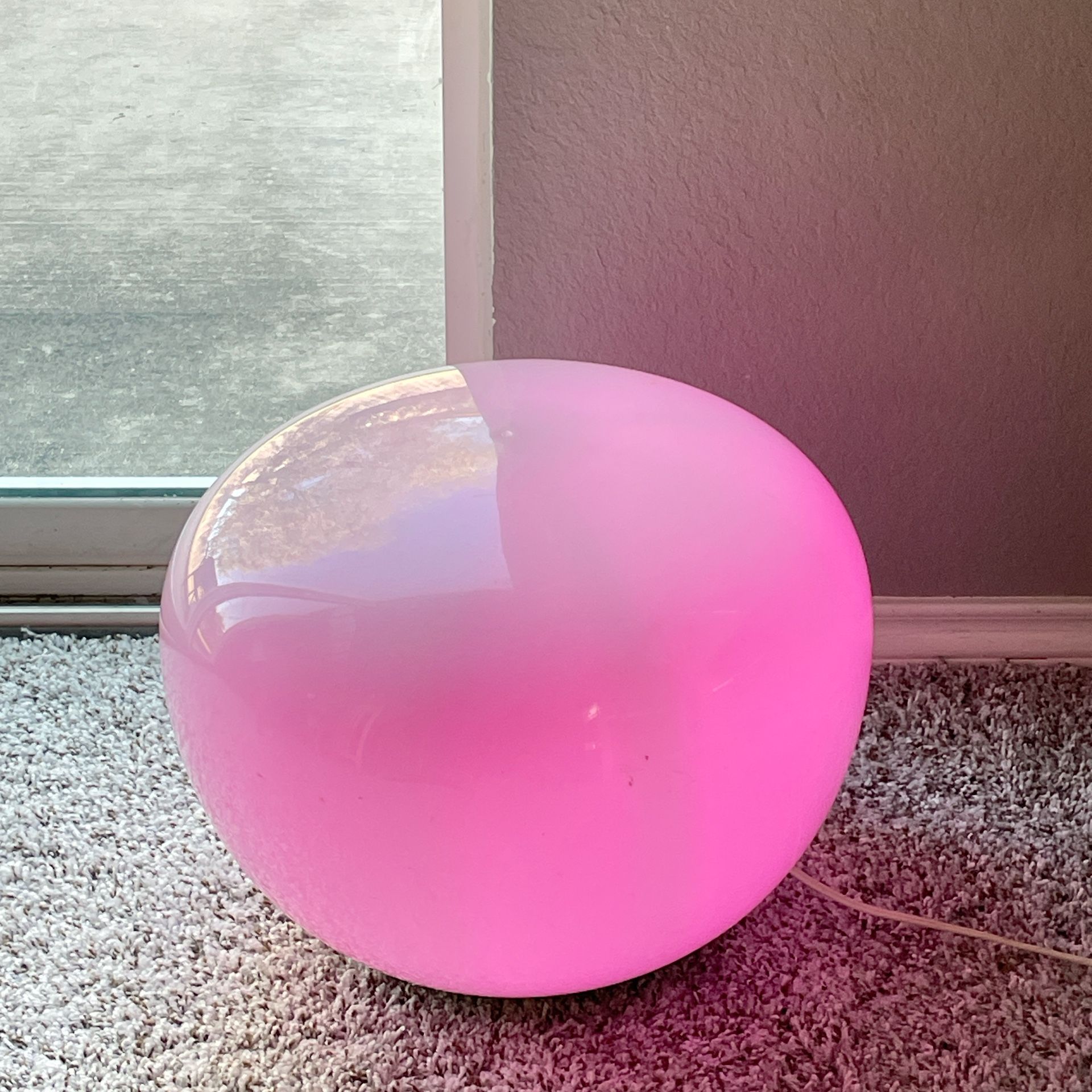 VTG ~ IKEA JONISK XL PINK ORB Floor or Table MCM Lamp Designed By Carl Öjerstam