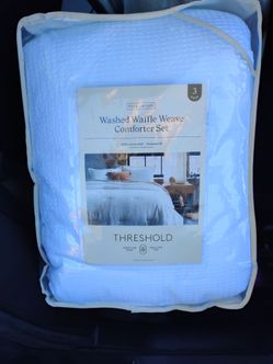Threshold Washed Waffle Weave Comforter Set Full/Queen