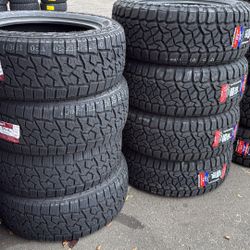 275/55R20 SET OF 4 ALL TERRAIN TIRES WITH INSTALLATION AND BALANCING 