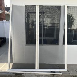 Large Sliding Aluminum Retractable Screen Door French Doors 