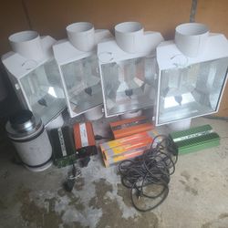 4x 1000 Watt HPS Hoods, Bulbs And Ballasts With A Filter