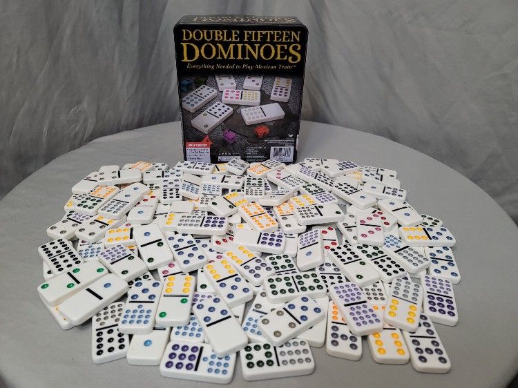 Double Fifteen Dominoes ( 132 ) Cardinal Games Colorful Dots  ( Please Read Description  )