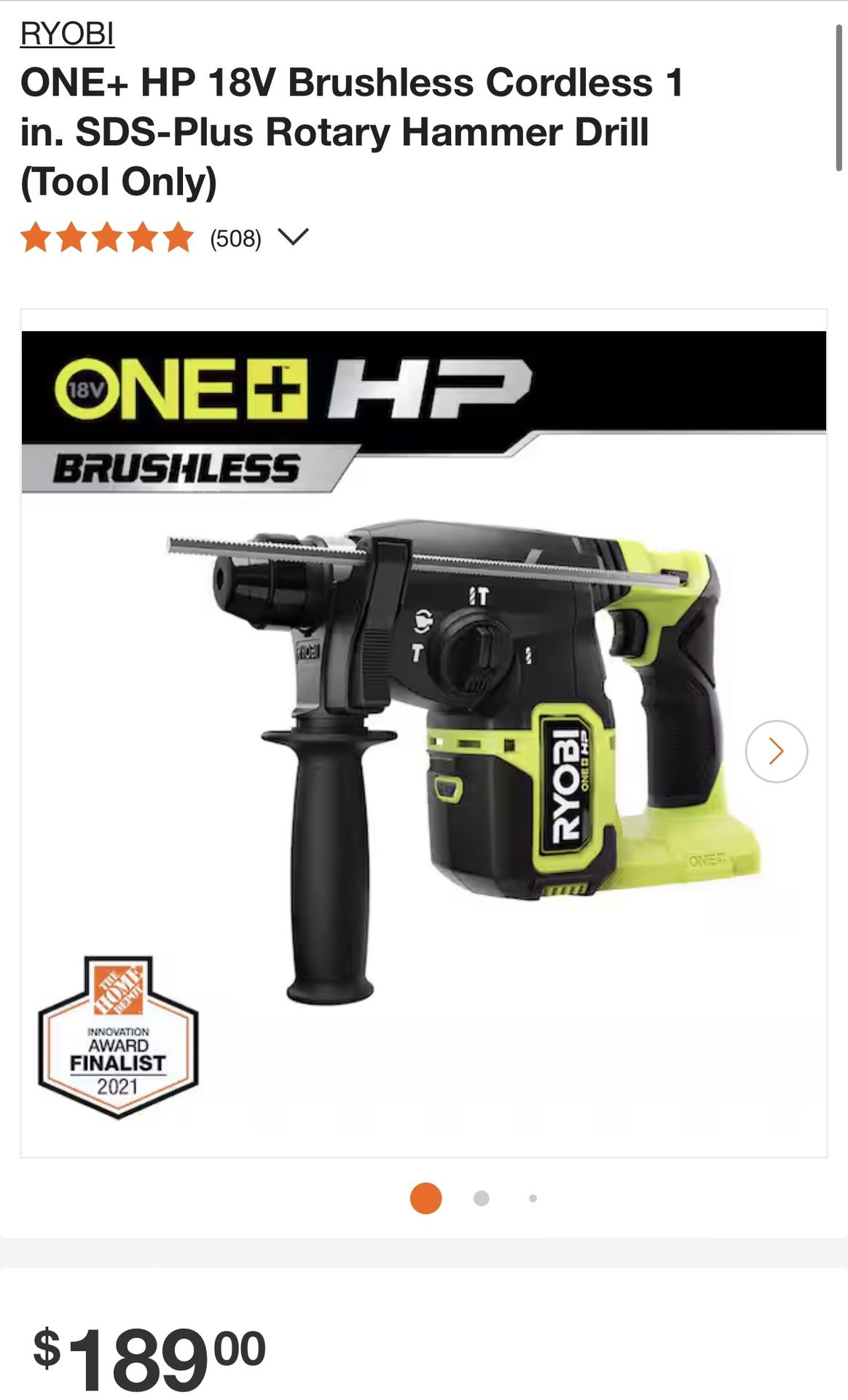 Cordless Sds Rotary Sds Ryobi Drill Rotary Hammer Brushless Ryobi