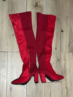 womans high kneww boots red size 9