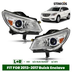 For 2013-2017 Buick Enclave HID/Xenon Headlight w/AFS w/o Bulb Left+Right Pair