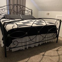 King size bed frame and end table 