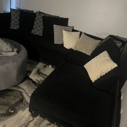 Black L Shape Sectional 