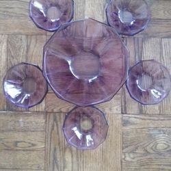 Art deco Vintage Amethyst Bowl Set