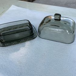 Vintage Glass Butter Dish