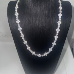 18k gold plated silver cross chain moissanite diamond