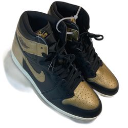 Jordan 1 Retro High OG Black Metallic Gold Size 14m