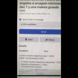 Volaris Airplain Tickets I Have 2 Available One With A 55 Lugage