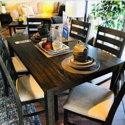 7-piece Dining Set, Dining Table And Chairs💧Pay Easily