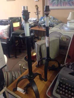 Two Metal Table Lamps (No Shades)