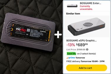 BOSGAME eGPU and a 2 TB nVME