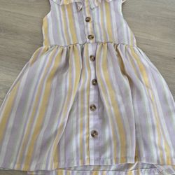 Yellow, White, Purple, And Green Girls Dress