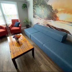 Contemporary Navy Blue Sofa . Commercial Grade 