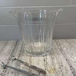 Glass Ice Bucket With Tongs