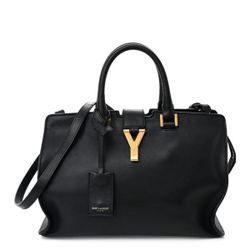 Saint Laurent Black Leather Cabas Y-Ligne Tote 