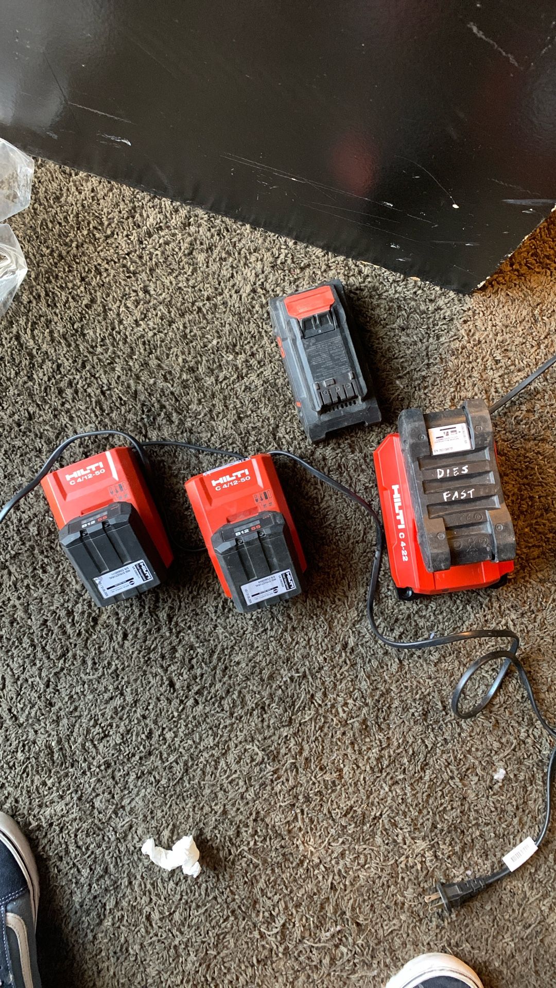 Hilti batteries, and chargers
