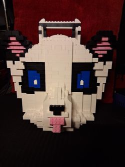 🐼 Original Panda Bust Sculpture – LEGO-Compatible MOC – Functional Art Container