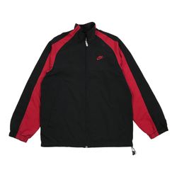 VINTAGE NIKE WINDBREAKER MEDIUM M MENS BLACK JACKET SWEATSHIRT TRAVIS FULL ZIP
