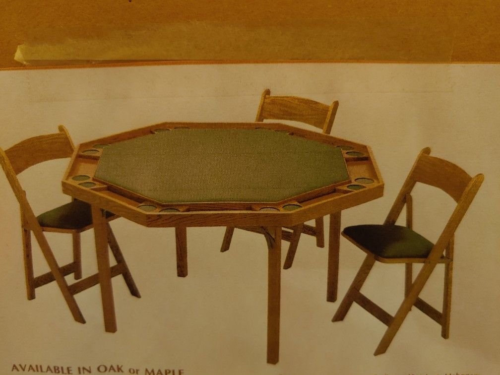 52" Kestell Oak Folding Poker Table.