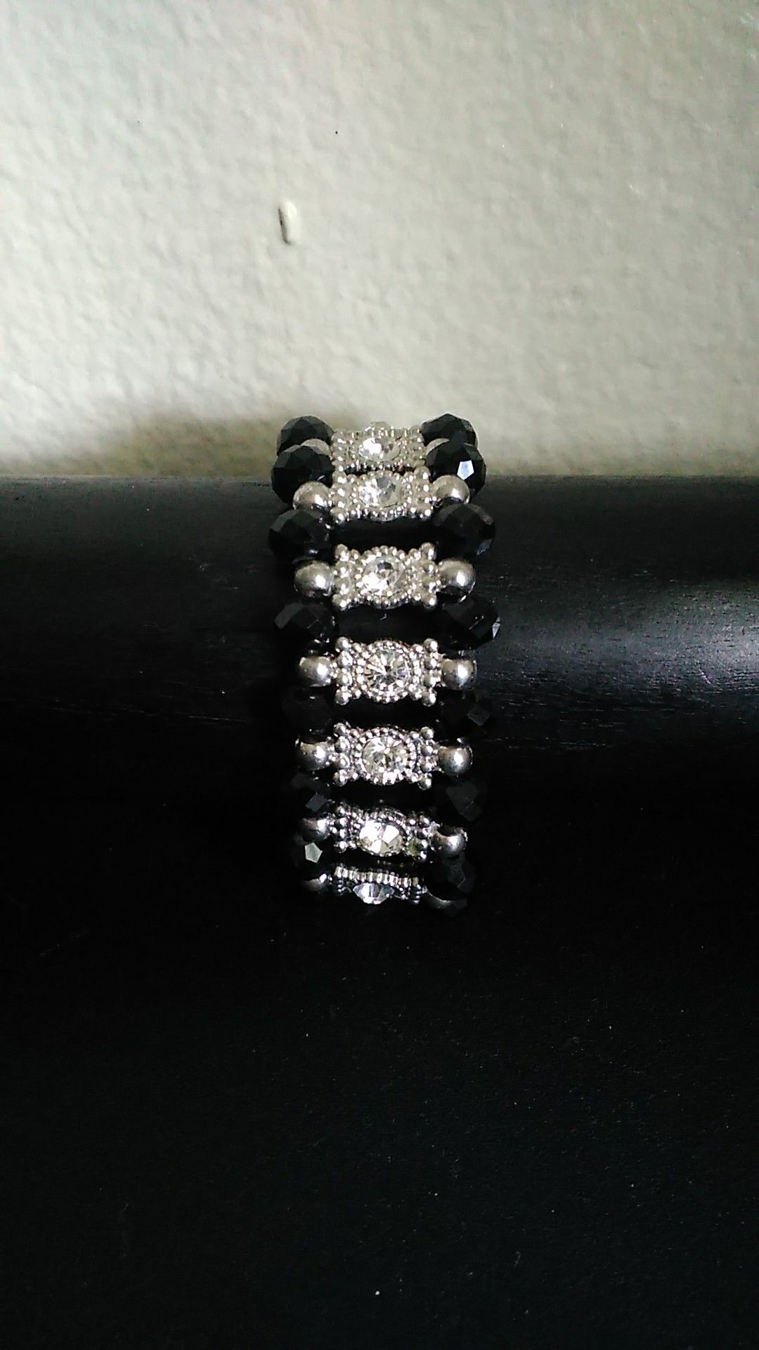 Black and silver bracelet