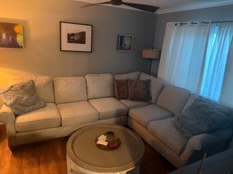 Light Gray Fabric Sectional Sofa