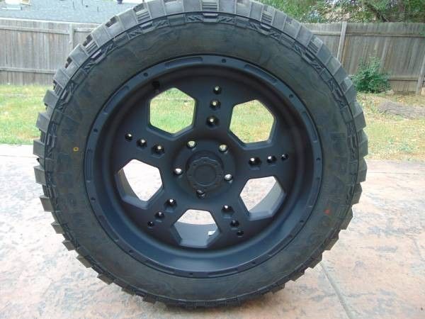 22X9.5 Liquid Metal Gatlin Flat Black Rims & 35 12.50 22 Tires*TUNDRA*