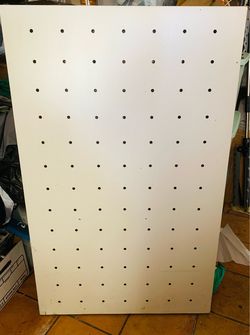 3x white desk  divider with holes for hanging