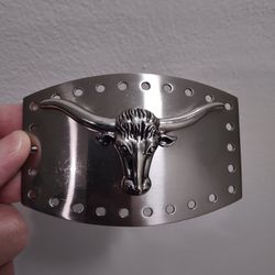 Vintage Longhorn Silver Belt Buckle

