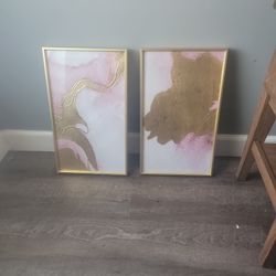 Pink, White & Gold Artwork