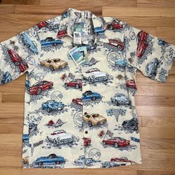 NWT Reyn Spooner Chevy Corvette Hawaiian Shirt Medium